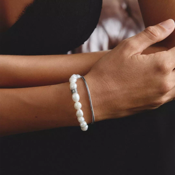 Rebel Ormlänk 2 mm armband i blankt stål med rund