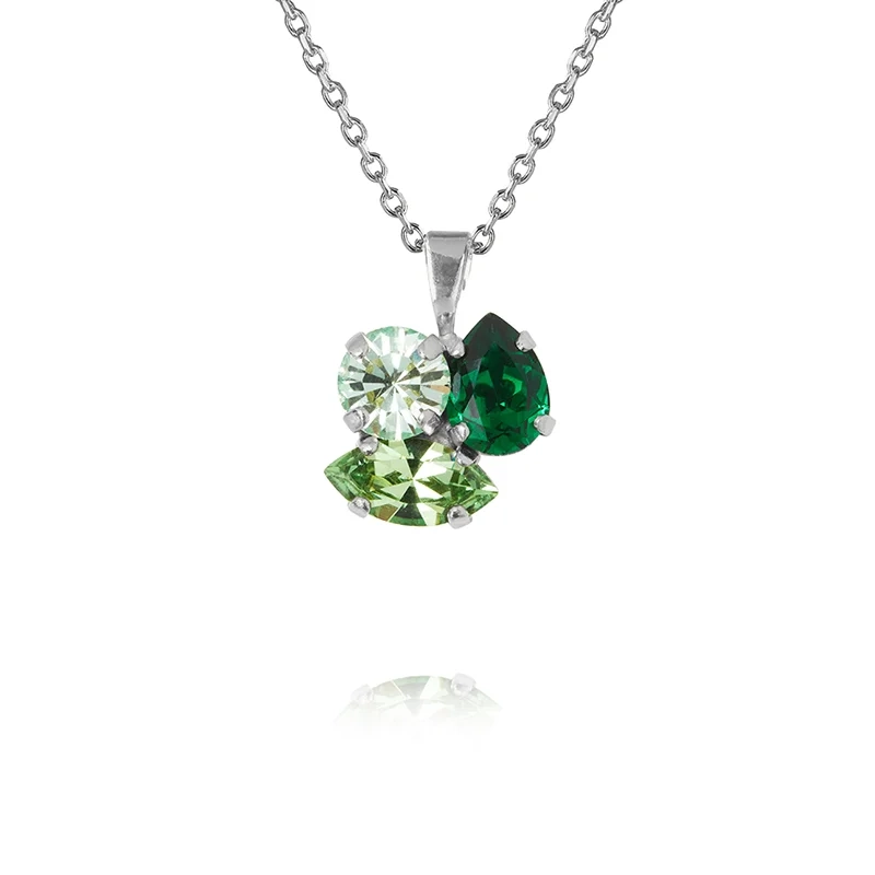 Caroline Svedbom - Ana Necklace Rhodium Majestic Green Combo