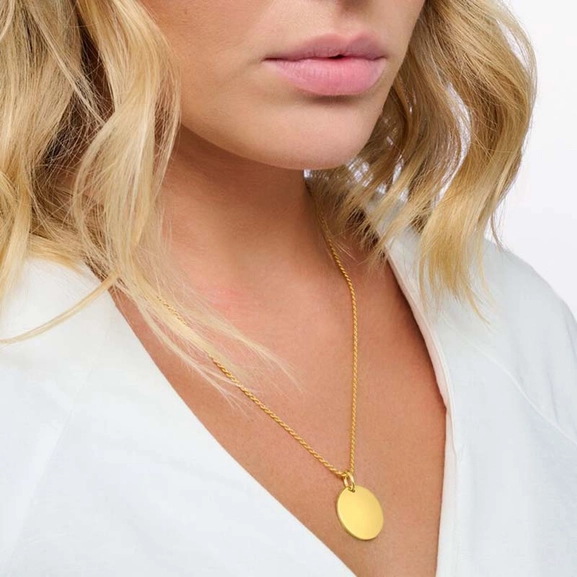 Halsband Tvinnad Kedja Bricka Guld - Thomas Sabo halsband - Snabb frakt & paketinslagning - Nordicspectra.se