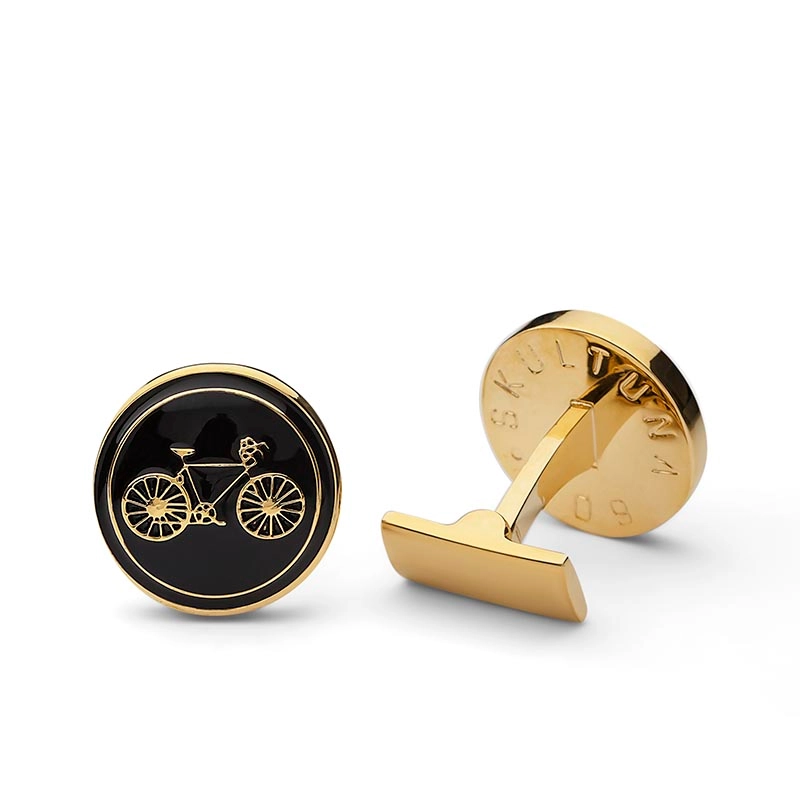 Manschettknappar Themocracy, Bike Nero & Gold