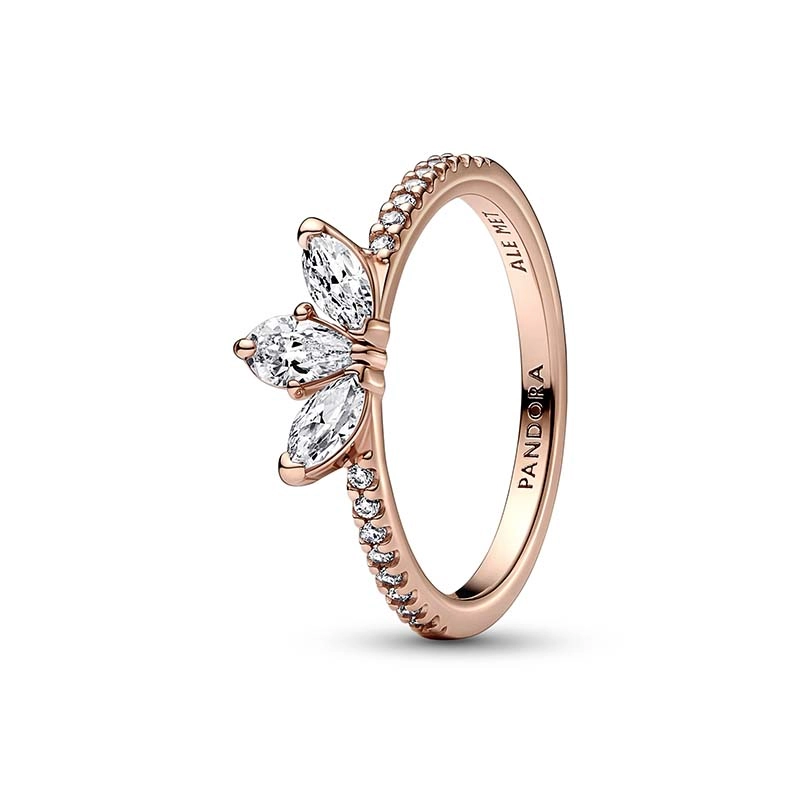 PANDORA - Sparkling Herbarium Cluster Ring Rosé