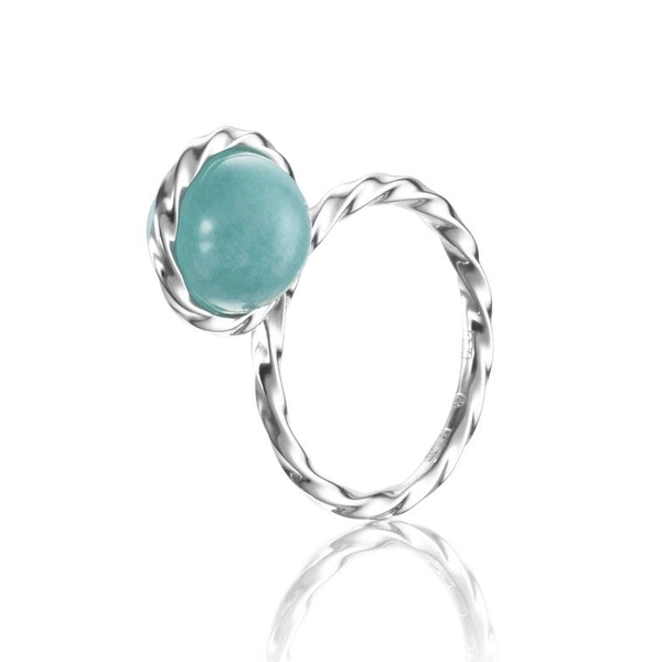 Twisted Orbit Ring - Amazonite - Efva Attling - Suuri valikoima & ilmainen lahjapaketointi - Nordicspectra.fi
