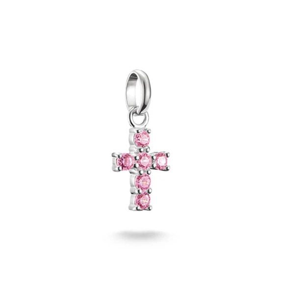 CC Connect Rosa Kors Berlock i silver med rosa cubic zirconia