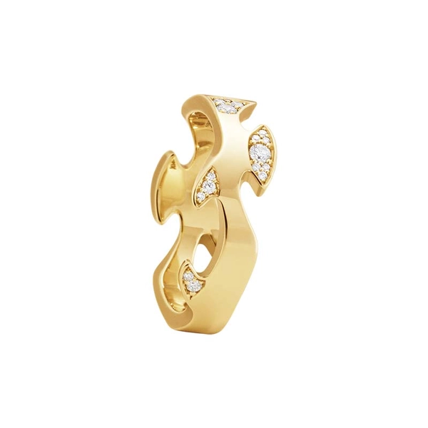 Fusion Mittring Guld Pavé Diamanter - Georg Jensen örhängen - Snabb frakt & paketinslagning - Nordicspectra.se