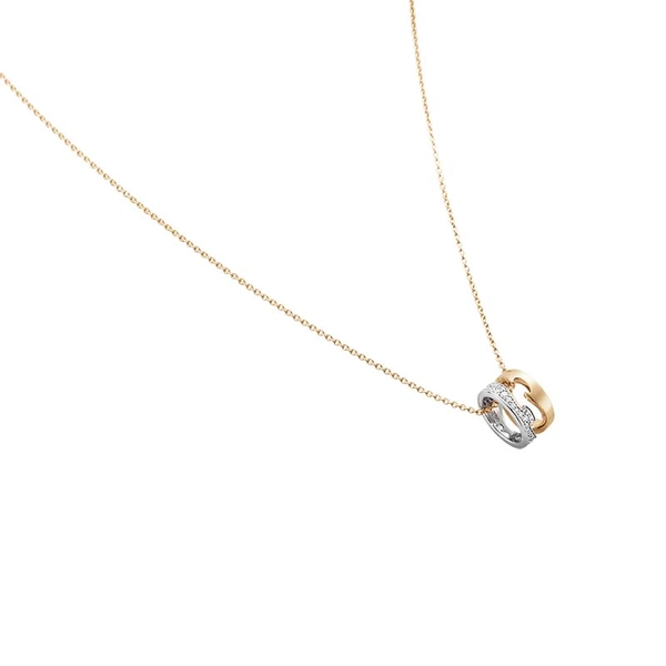 Vitt och Roséguld med 0.22 ct Diamanter Pavé - Georg Jensen halsband - Snabb frakt & paketinslagning - Nordicspectra.se