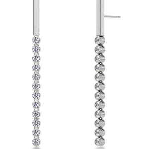 Twiggy Earrings i polerat stål med 11 cubic zirconia-stenar