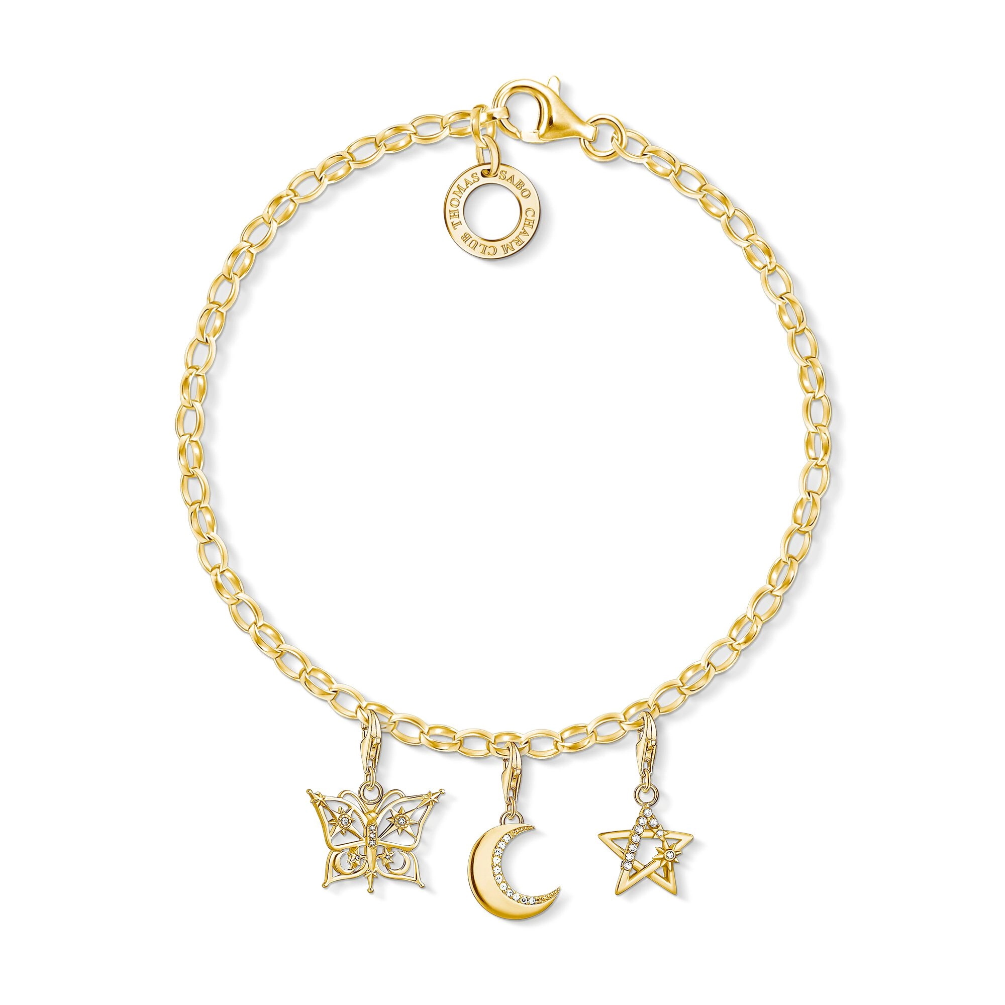 Thomas Sabo - Presentset Charm Club Stj&auml;rna, Fj&auml;ril & M&aring;ne Guld