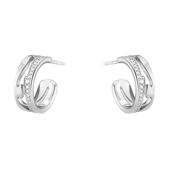 Fusion Örhängen Vitguld med 0.19 ct Diamanter - Georg Jensen örhängen - Snabb frakt & paketinslagning - Nordicspectra.se