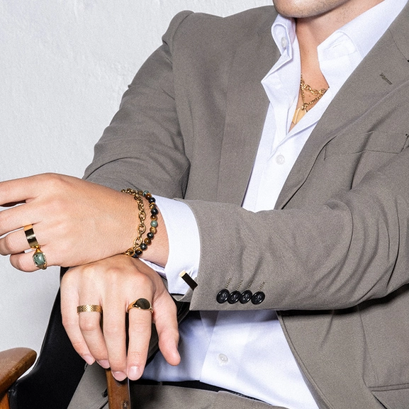 NEO Ring Guld/Grön - AROCK - Trendiga herrsmycken - Nordic Spectra