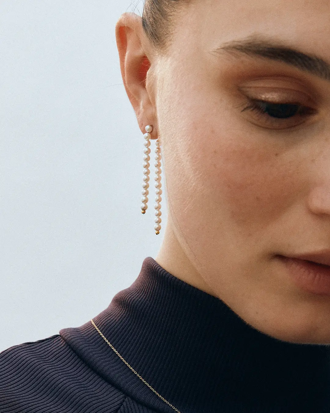 Pearly Earrings Front Back Gold - Edblad - Snabba leveranser - Gratis paketinslagning