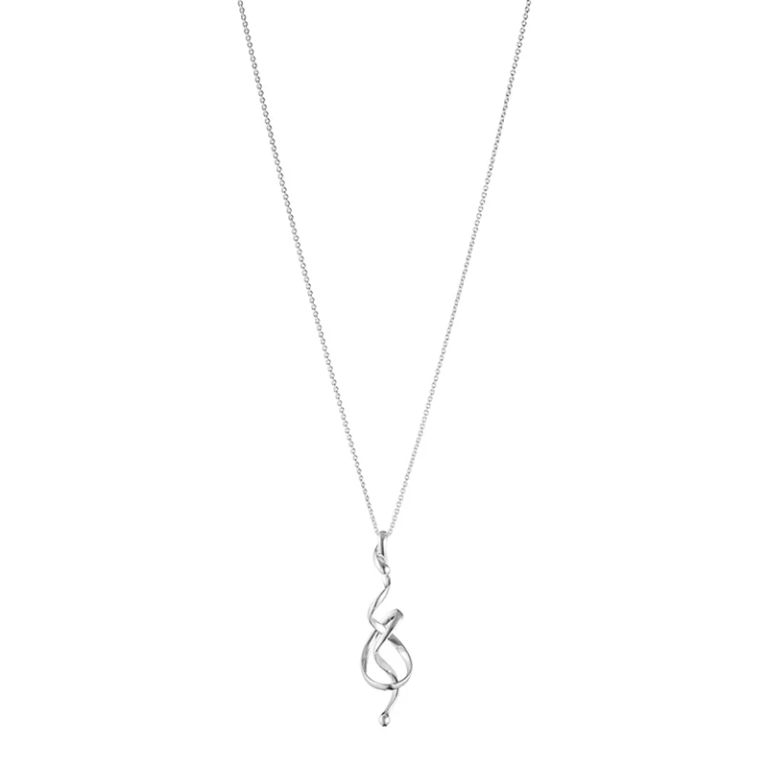 Forget-Me-Knot Torun halsband i silver med skulpturalt knuthänge