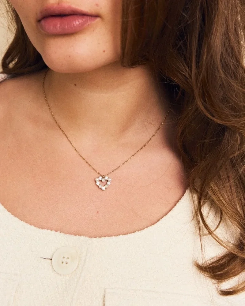 Affinity Pearl Heart Necklace Gold - Edblad - Snabb leverans - Gratis paketinslagning