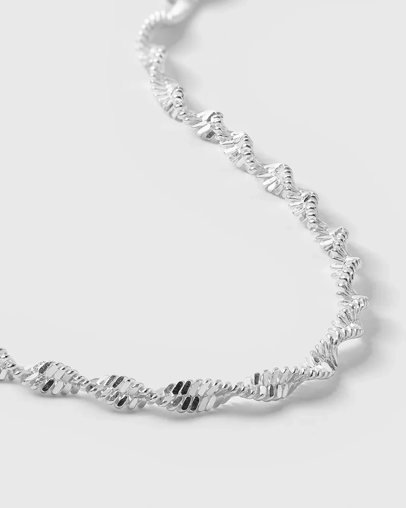 Herringbone Twisted Bracelet Silver i blankt silver