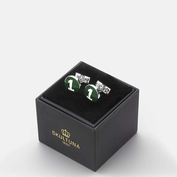 Manschettknappar The Racer Silver Grön/Vit - Skultuna - Snabb frakt & paketinslagning - Nordicspectra.se