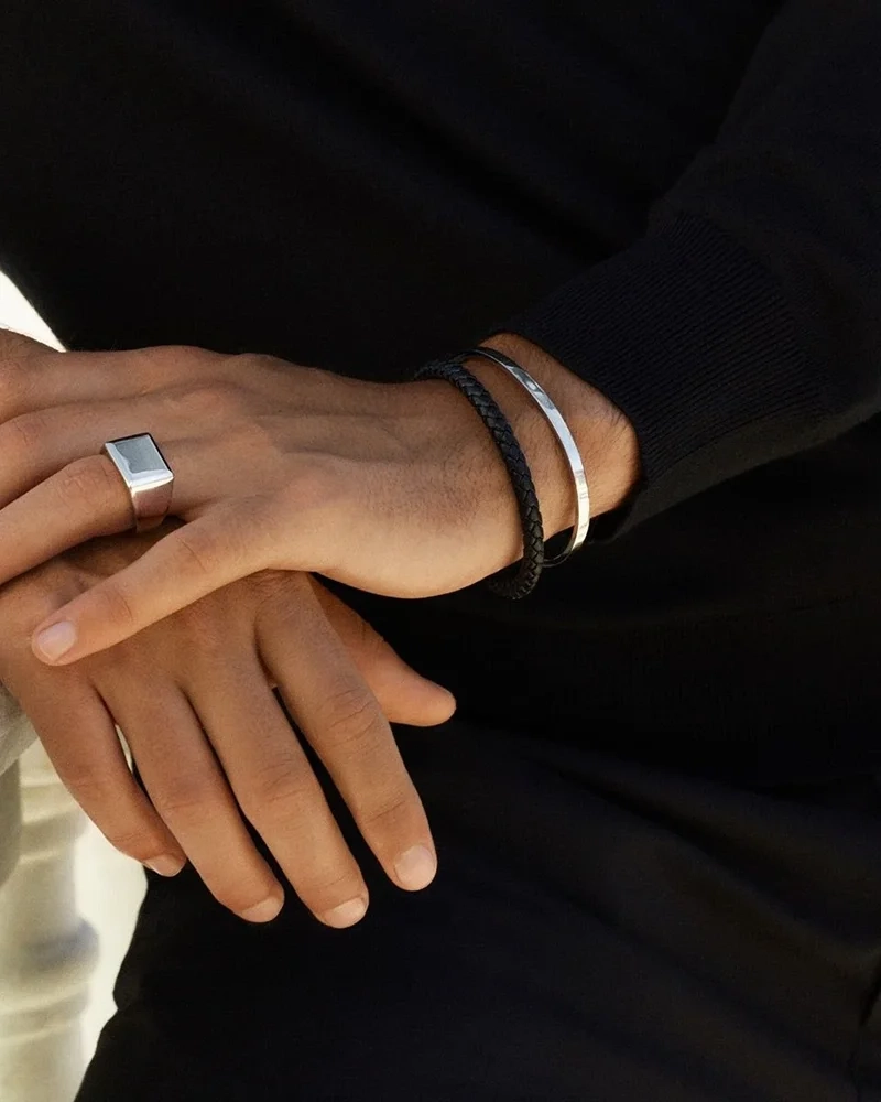 Franky Bracelet Leather Black Black - Edblad - Snabb leverans - Gratis paketinslagning