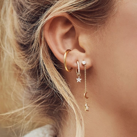 Einzel Creole Mit Stern Anhänger Gold von Thomas Sabo, Schneller Versand - Nordicspectra.de