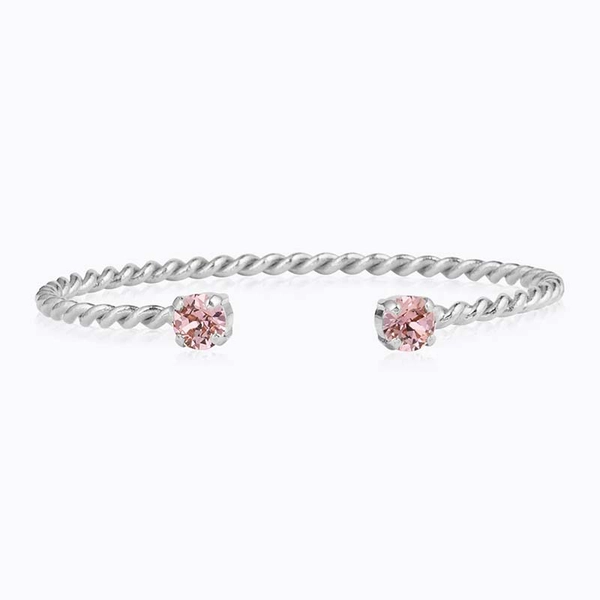Mini Twisted Bracelet Rhodium Light Amethyst - Caroline Svedbom - Nopea toimitus ja lahjapakkaus - Nordic Spectra