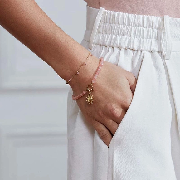 Summer Beads Bracelet Pink Gold - Edblad - Snabb frakt & paketinslagning - Nordic Spectra