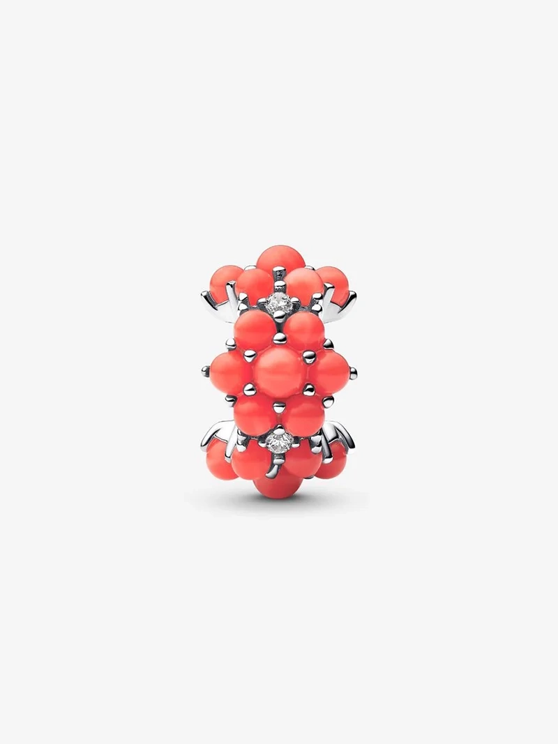 Korallfärgad havsberlock från Pandora med kubiska zirkoniastenar och korallinspirerade detaljer. Fångar skönheten i en somrig solnedgång på ett elegant sätt. Lägg till havets magi i din stil.