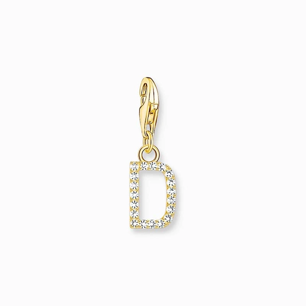 Buchstabe D Gold Steinanhänger - Thomas Sabo - Nordic Spectra
