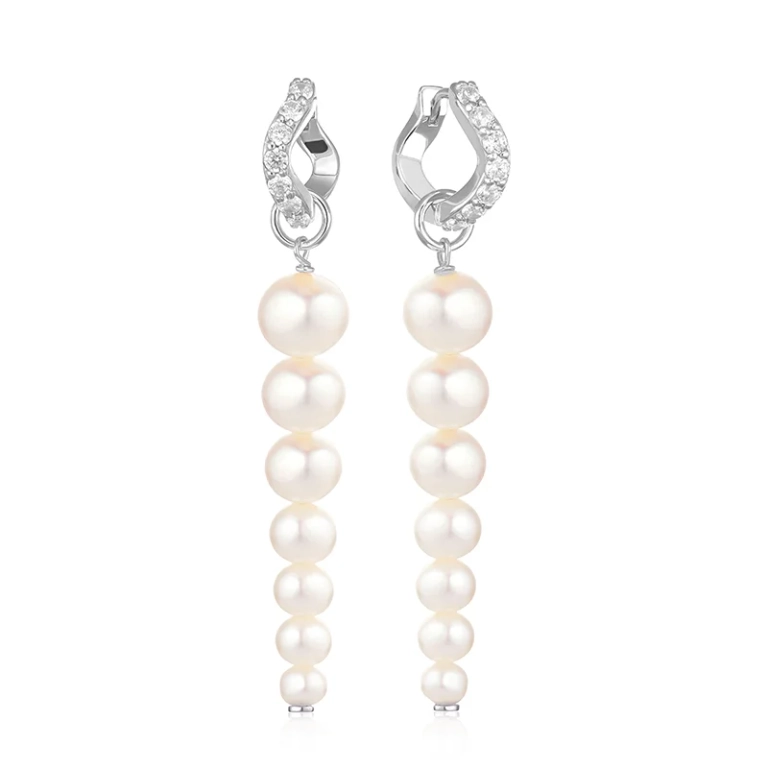 Ponza Sette Örhängen i silver med cubic zirconia och sötvattenpärla från Sif Jakobs