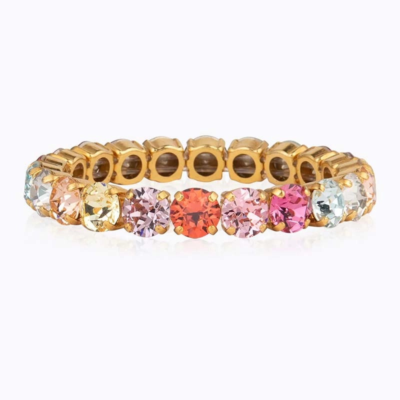 Caroline Svedbom - Gia Stud Bracelet Gold Pastel Rainbow Combo