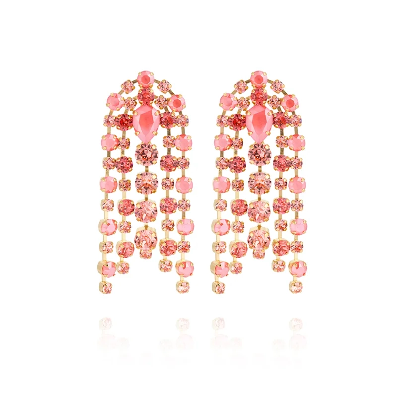Caroline Svedbom - Cirelle Earrings Gold Light Coral Combo