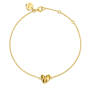 Friends Herzarmband Gold – Armband aus 18-karätig vergoldetem Silber mit einem handgefertigten Herz