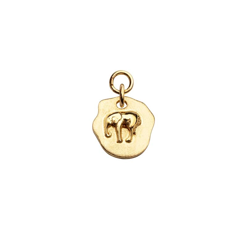 Letters Elephant Pendant for Hoops Gold