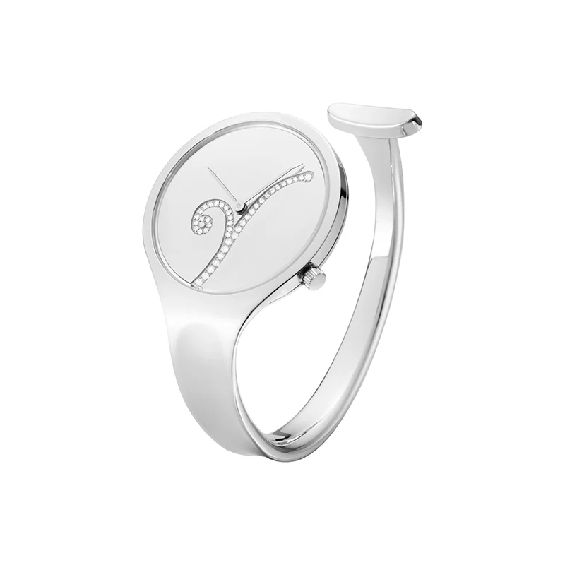 Georg Jensen - Vivianna Bygelklocka 34 mm - Kvartsverk Open Swirl Pav&eacute;