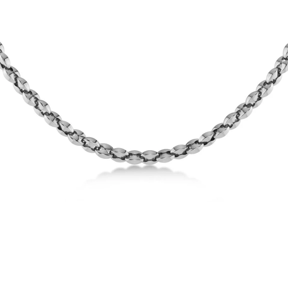 Halsband i polerat rostfritt stål med fasettslipad