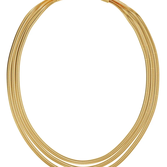 Herringbone Triple Necklace Gold - Edblad - Snabba leveranser - Gratis paketinslagning