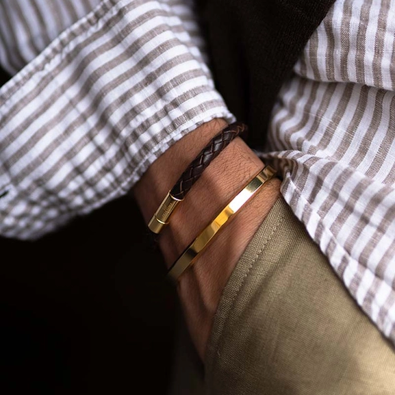 Leather Bracelet Silver - Black - Skultuna - Snabb frakt & paketinslagning - Nordicspectra.se