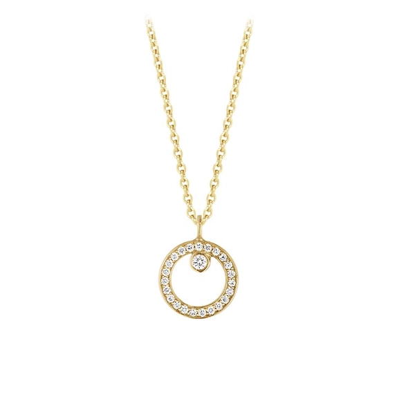 Halo Kette Gold Mit Diamant 0.06 ct von Georg Jensen, Schneller Versand - Nordicspectra.de
