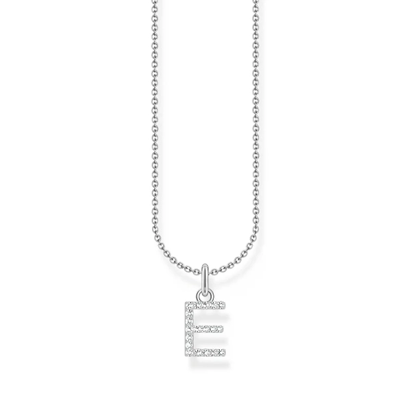 Glittrande Bokstavshalsband E - Thomas Sabo - Snabb leverans & paketinslagning - Nordic Spectra