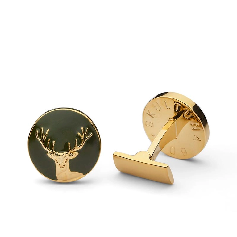 Manschettknappar Hunter Dear Guld Grön - Skultuna - Snabb frakt & paketinslagning - Nordicspectra.se