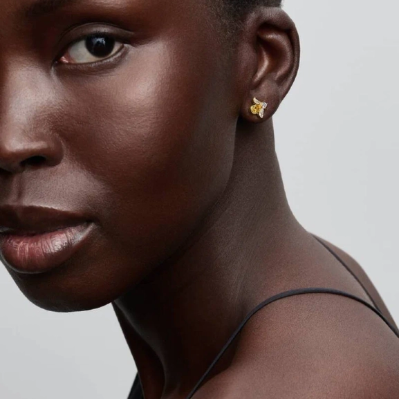 Honungsbin Stiftörhängen Guld från Pandora