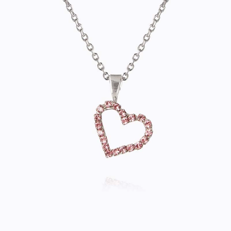 Caroline Svedbom - Mini Sweetheart Necklace Rhodium Rose