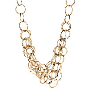 Messy Rings Collier Gold Plated in 18K vergoldetem Silber mit verbundenen Ringen
