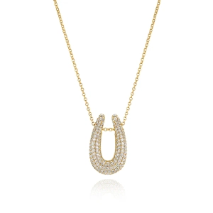 Goccia Halsband Guld från Sif Jakobs i 18K guldpläterat silver med gnistrande cubic zirconia