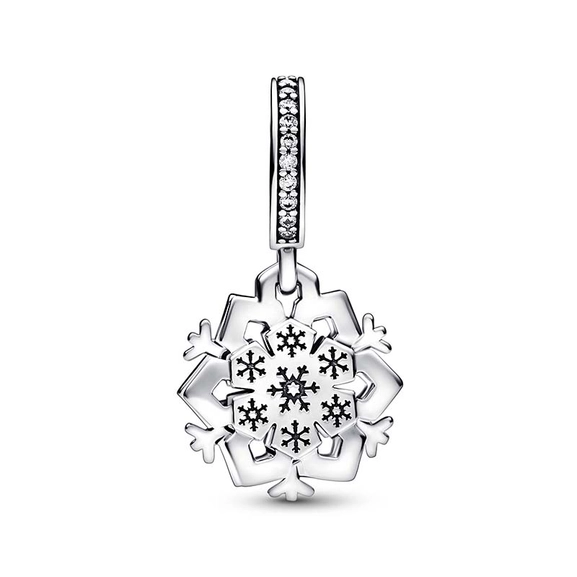 Sparkling Snowflake Double Dangle Charm - PANDORA - Snabb frakt & paketinslagning - Nordicspectra.se
