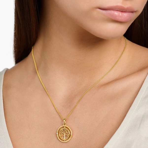 Halsband Snurrande Tree Of Love Guld - Thomas Sabo berlock - Snabb frakt & paketinslagning - Nordicspectra.se