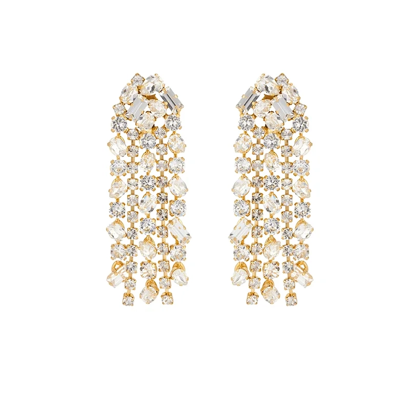 Caroline Svedbom - Noelle Statement Earring Gold Crystal