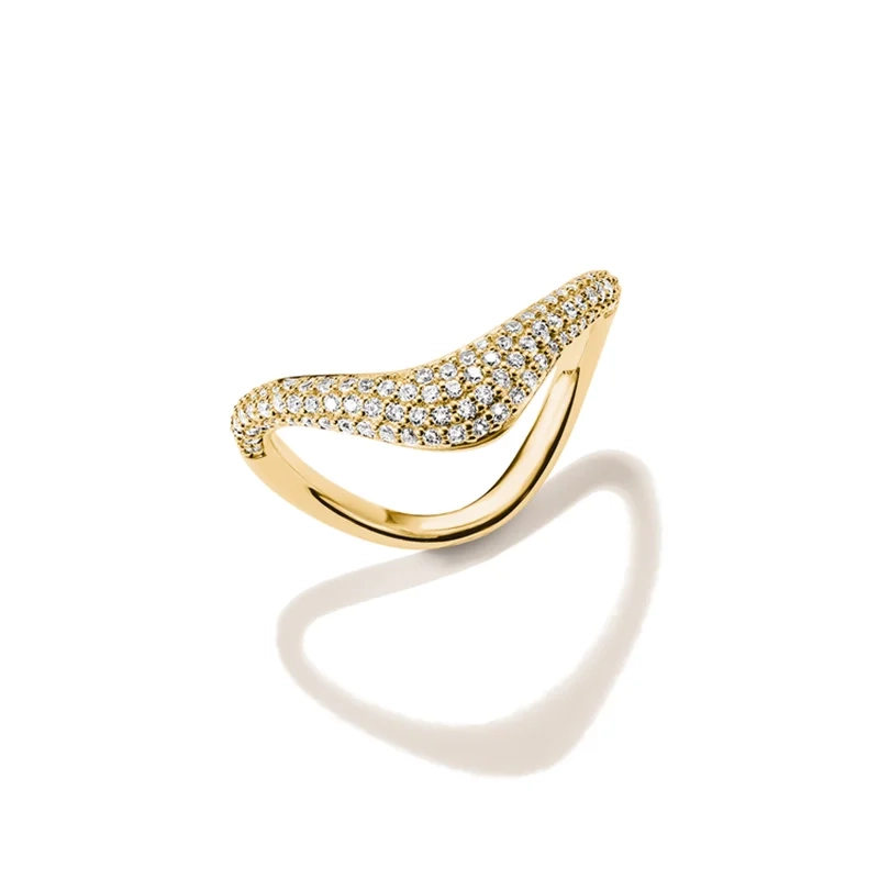 Thomas Sabo - Glittrande V&aring;gformad Ring Guld