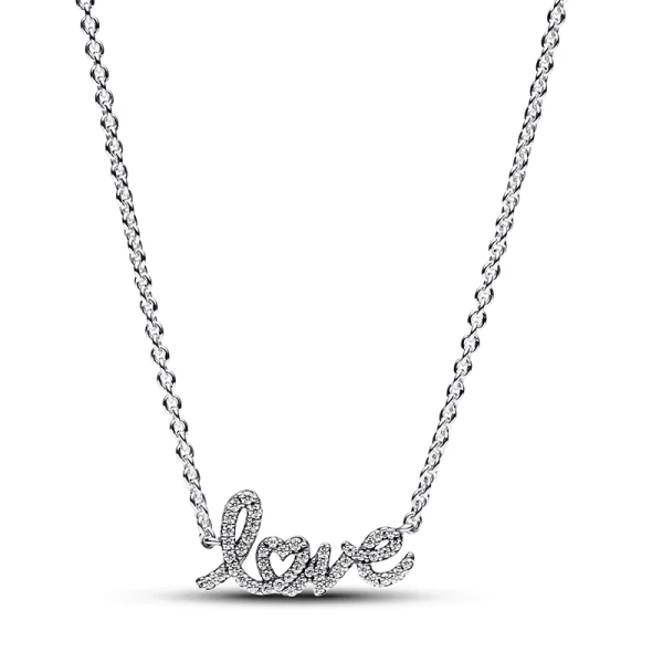 Funkelnde Handgeschriebenes Love Collier-Halskette - PANDORA - Nordic Spectra