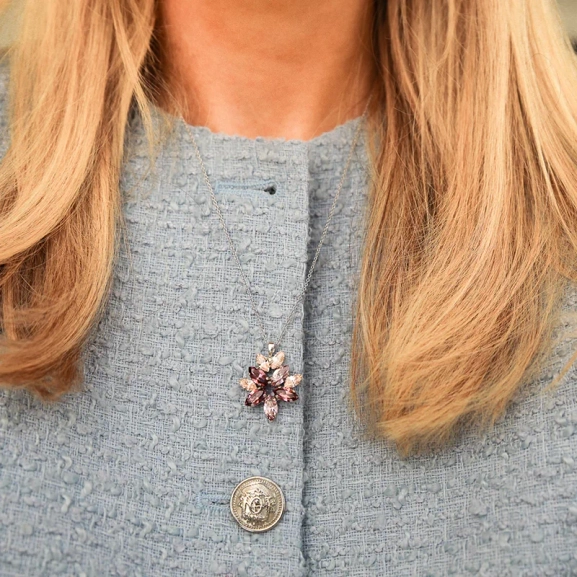 Melia Necklace Rhodium Violet Combo - Maria Black - Snabb frakt & paketinslagning - Nordic Spectra