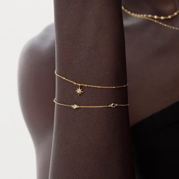 North Star Bracelet Gold - Syster P - Snabb leverans & Gratis paketinslagning - Nordic Spectra