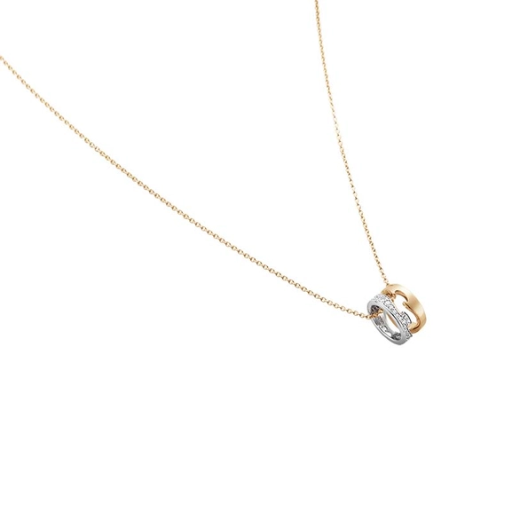 Vitt och Roséguld med 0.22 ct Diamanter Pavé - Georg Jensen halsband - Snabb frakt & paketinslagning - Nordicspectra.se