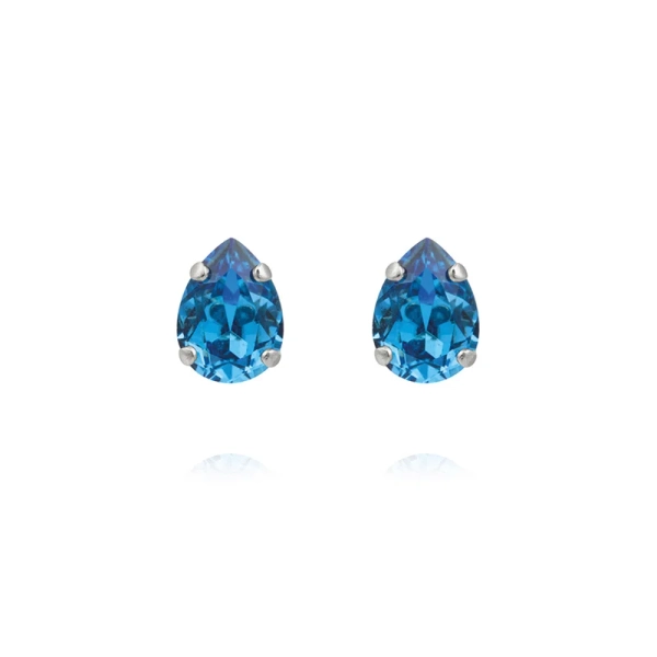 Amelia Stud Earrings Rhodium med isblå Swarovski® kristaller