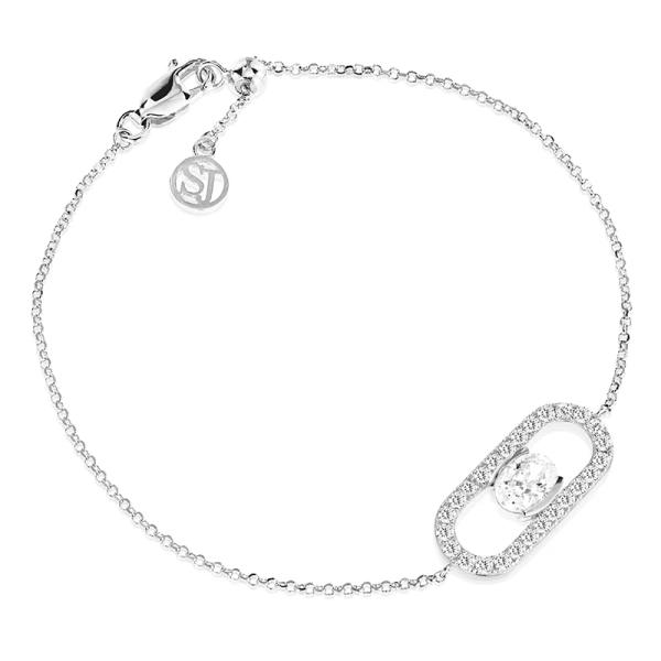 Ellisse Carezza Armband i silver med gnistrande Cubic Zirconia-stenar från Sif Jakobs